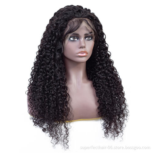 HD 13*4 Lace Front Wigs 100% Human Hair  180% Density Curly Lace Wig With Baby Hair Remy Pre Plucked Natural Lace Wig
